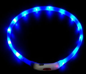 Illes-Laedchen LED Leuchthalsband für Hunde mit USB-C wiederaufladbarem Leuchtring in Blau – Bild 1 von 3