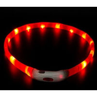 Produktbild von Illes-Laedchen LED Leuchthalsband für Hunde mit wiederaufladbarem Leuchtring Typ C Rot