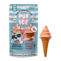 Imaginelles Pup Ice Waffle Cones Hundesnack Erdbeere Kausnack ohne Zucker 110g – Bild 1 von 3