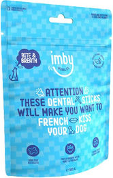 Produktbild von Imby Nibbles Bite & Breath Vegan Zahnpflege-Snack für Hunde 100 g