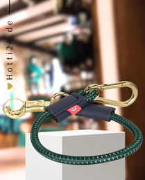 Produktbild von Imperial Riding Anbindestrick IRHElastic aus Nylon in Grün mit Messingbeschlag 60cm