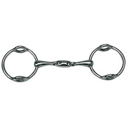 Imperial Riding Aufziehtrense Doppelgebiss Oval aus Edelstahl Silber 17mm Links – Bild 1 von 1