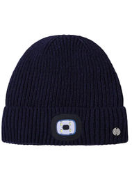 Produktbild von Imperial Riding Chilly Navy Fleece Wintermütze mit LED für Damen und Herren in Blau