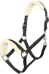 Imperial Riding Classic Fur Pferdehalfter aus Nylon mit Kunstfellpolsterung für Fohlen in Schwarz mit Gold- und Roségold-Details – Bild 1 von 2