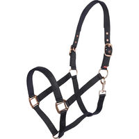 Produktbild von Imperial Riding Classic Sport Pferdehalfter aus Nylon in Schwarz und Gold Rose