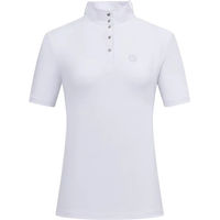 Produktbild von Imperial Riding Damen Turnierpolo Basic Glam Reitshirt mit Strass-Details Weiß Größe L