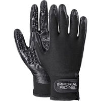 Produktbild von Imperial Riding Deep Clean Pflegehandschuhe im 2er-Set mit Noppenstruktur und Klettverschluss für die Fellpflege, Schwarz