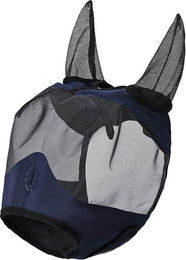 Imperial Riding Fliegenmaske Fly Shield mit UV-Mesh und Fleeceeinfassung Navy mit Ohren für Vollblut – Bild 1 von 2