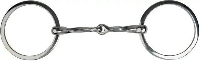 Produktbild von Imperial Riding Gebiss 2-Ring Trense aus Edelstahl mit gedrehtem Flachring in Silber