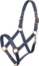 Imperial Riding Halfter Classic Sport aus Nylon mit Goldbeschlägen für Vollblut in Blau – Bild 1 von 2
