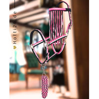 Produktbild von Imperial Riding Halfter mit Fliegenfransen und Strick in Neon Pink aus Nylon