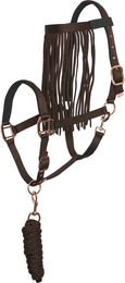 Produktbild von Imperial Riding Halfter Set für Ponys aus Nylon mit Führstrick und Fliegenstirnband in Braun