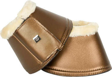 Imperial Riding Hufglocken Lovely mit Neoprenfutter und Klettverschluss für Vollblut in Braun/Beige – Bild 1 von 2