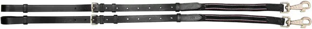 Imperial Riding IRH Core Leder-Ausbinder mit doppeltem Elastik Schwarz Full – Bild 1 von 5