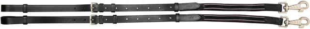 Imperial Riding IRH Core Leder-Ausbinder mit doppeltem Elastik Schwarz Pony – Bild 1 von 4