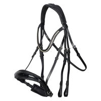 Produktbild von Imperial Riding IRH Fria Kandarenzaum aus Leder mit Schafslederpolsterung Schwarz-Lack-Crystal Cob für Vollblut
