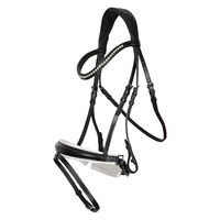 Produktbild von Imperial Riding IRH Fria Trense aus Büffelleder mit Schafslederpolsterung und Strass Stirnband Schwarz-Weiß Full
