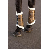 Produktbild von Imperial Riding IRH Lovely Gamaschen für Vollblut in Beige/Braun mit Fellkante und Neopren