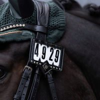 Produktbild von Imperial Riding IRH Show and Glow Turniernummer für Pferde mit Magnetverschluss in Schwarz-Schwarz-Croco Optik und Kristallen