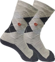 Imperial Riding Kinder Reitsocken Queen of Diamonds Grau-Melange mit Argyle Muster und Metall-Münz-Detail Größe 31-34 – Bild 1 von 1