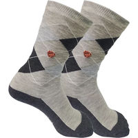 Produktbild von Imperial Riding Kinder Reitsocken Queen of Diamonds Grau-Melange mit Argyle Muster und Metall-Münz-Detail Größe 31-34