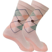 Produktbild von Imperial Riding Kinder Reitsocken Queen of Diamonds mit Argyle Muster und Metall Münz Detail in Candy Floss Größe 27-30