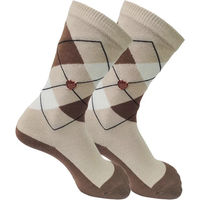 Produktbild von Imperial Riding Kinder Reitsocken Queen of Diamonds mit Argyle Muster und Metall Münz Detail Offwhite Größe 27-30