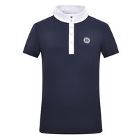 Produktbild von Imperial Riding Kinder Turniershirt Basic Glam Kurzarm Reitshirt Navy Größe 116