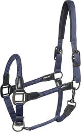 Imperial Riding Laura Pferdehalfter aus Nylon mit PU-Lederriemen und Metallbeschlägen in Navy Cob – Bild 1 von 1
