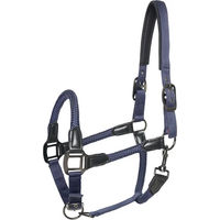 Produktbild von Imperial Riding Laura Pferdehalfter aus Nylon mit PU-Lederriemen und Metallbeschlägen in Navy Cob