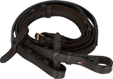 Imperial Riding Lederzügel mit rutschfestem Grip in Braun – Bild 1 von 2