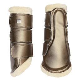 Imperial Riding Lovely Gamaschen für Pferde in Beige mit Neopren und Fellkante Größe XL – Bild 1 von 4