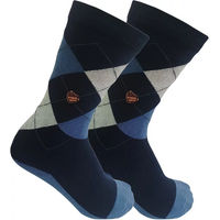 Produktbild von Imperial Riding Queen of Diamonds Kinder Reitsocken mit Argyle Muster und Metall Münz Detail in Navy Größe 31-34