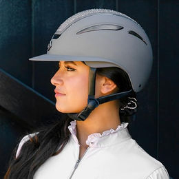 Imperial Riding Reithelm Olania Deluxe Big Visor Grau Größe S – Bild 1 von 5