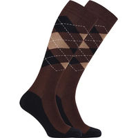 Produktbild von Imperial Riding Reitsocken Queen of Diamonds mit Argyle Muster in Braun Größe 35-38