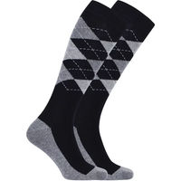 Produktbild von Imperial Riding Reitsocken Queen of Diamonds mit Argyle Muster Schwarz Größe 39-42