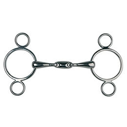 Produktbild von Imperial Riding Ringtrense Pessoa doppelt gebrochen aus Edelstahl 18mm Silber