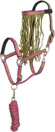 Produktbild von Imperial Riding Set aus Nylonhalfter, Anbindeleine und Fliegenstirnband für Pferde in Grün oder Bunt