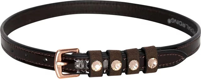 Imperial Riding Sporenriemen Pardouz aus Leder in Braun mit Lackleder-Akzenten und Strasssteinen 52cm – Bild 1 von 2