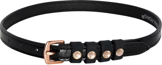 Imperial Riding Sporenriemen Pardouz aus Leder mit Lackleder-Akzenten und Strasssteinen Schwarz-Roségold 52cm – Bild 1 von 2