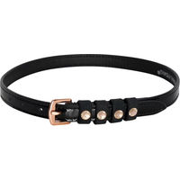 Produktbild von Imperial Riding Sporenriemen Pardouz aus Leder mit Lackleder-Akzenten und Strasssteinen Schwarz-Roségold 52cm