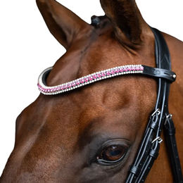 Imperial Riding Stirnband IRH Beads aus Leder mit Glasperlen und Glas-Strasssteinen Multi Pink Full – Bild 1 von 1