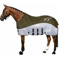 Produktbild von Imperial Riding Super-Dry 2-in-1 Regen- und Fliegendecke für Pferde ohne Halsteil Dunkelgrün Größe 135