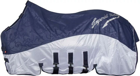 Imperial Riding Super-Dry 2-in-1 Regen- und Fliegendecke für Pferde ohne Halsteil Navy 155 – Bild 1 von 4