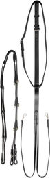 Imperial Riding Thiedemann Zügel IRH Core verstellbare Trainingszügel aus Leder Schwarz Pony – Bild 1 von 2