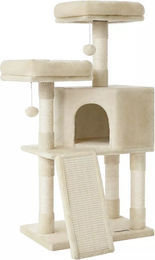 In And OutdoorMatch Dovie Kratzbaum Sabine für Katzen in Beige mit Hängematte und Katzenbett 50 x 35 x 115 cm – Bild 1 von 1