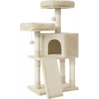 Produktbild von In And OutdoorMatch Dovie Kratzbaum Sabine für Katzen in Beige mit Hängematte und Katzenbett 50 x 35 x 115 cm