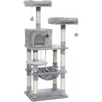 Produktbild von In And OutdoorMatch Kratzbaum Jean Grau 143cm mit Hängematte für Katzen und Kitten