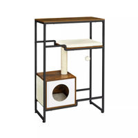 Produktbild von In And OutdoorMatch Kratzbaum Vallie 2 in 1 mit Hängematte und Aufbewahrungsplanke für Katzen und Kitten 114cm