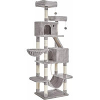 Produktbild von In And OutdoorMatch Kratzbaum XL Emerson für Katzen in Rauchgrau mit 206 cm Höhe und integrierter Hängematte